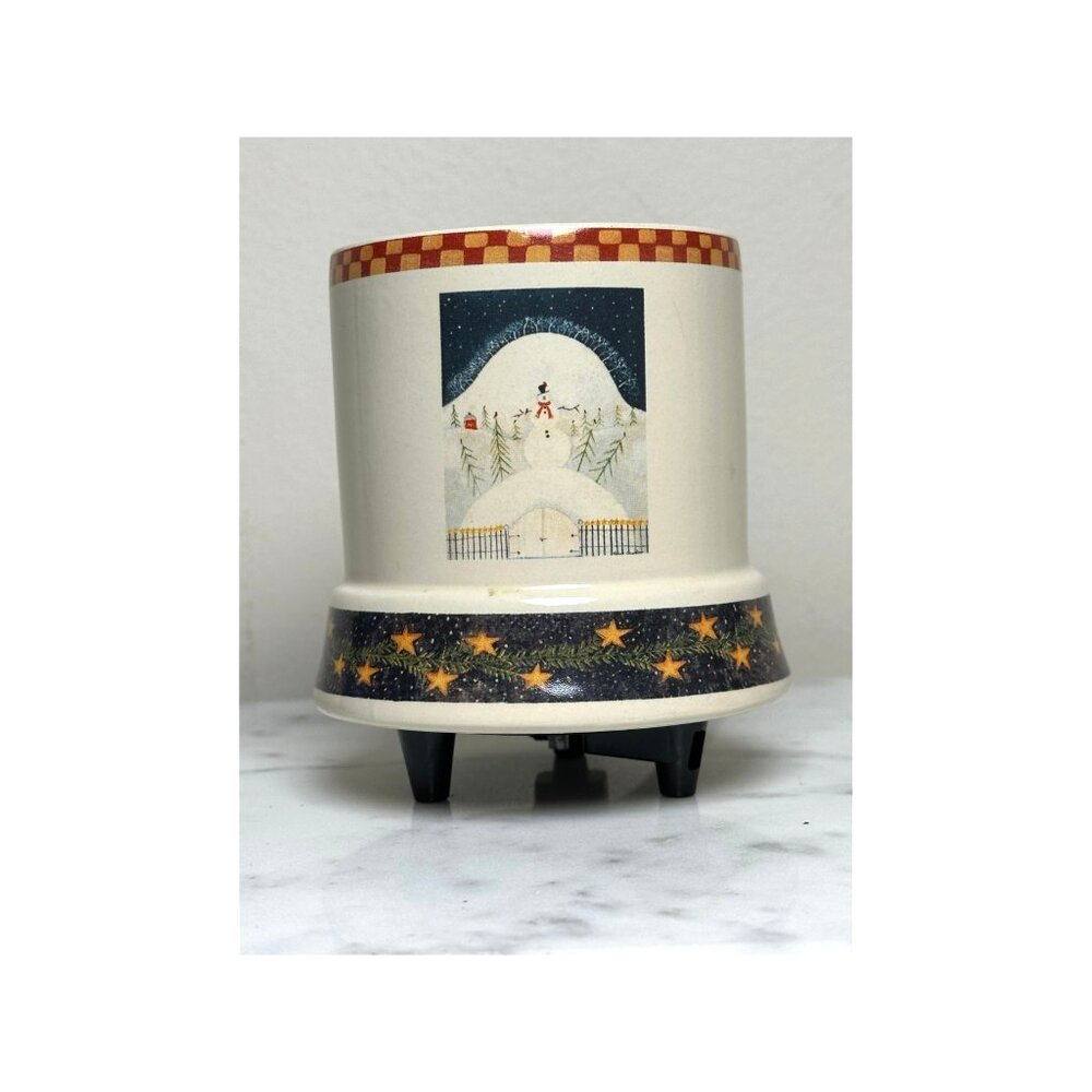 Crazy Mountain Electric Candle Warmer With Snowman & Stars design Works